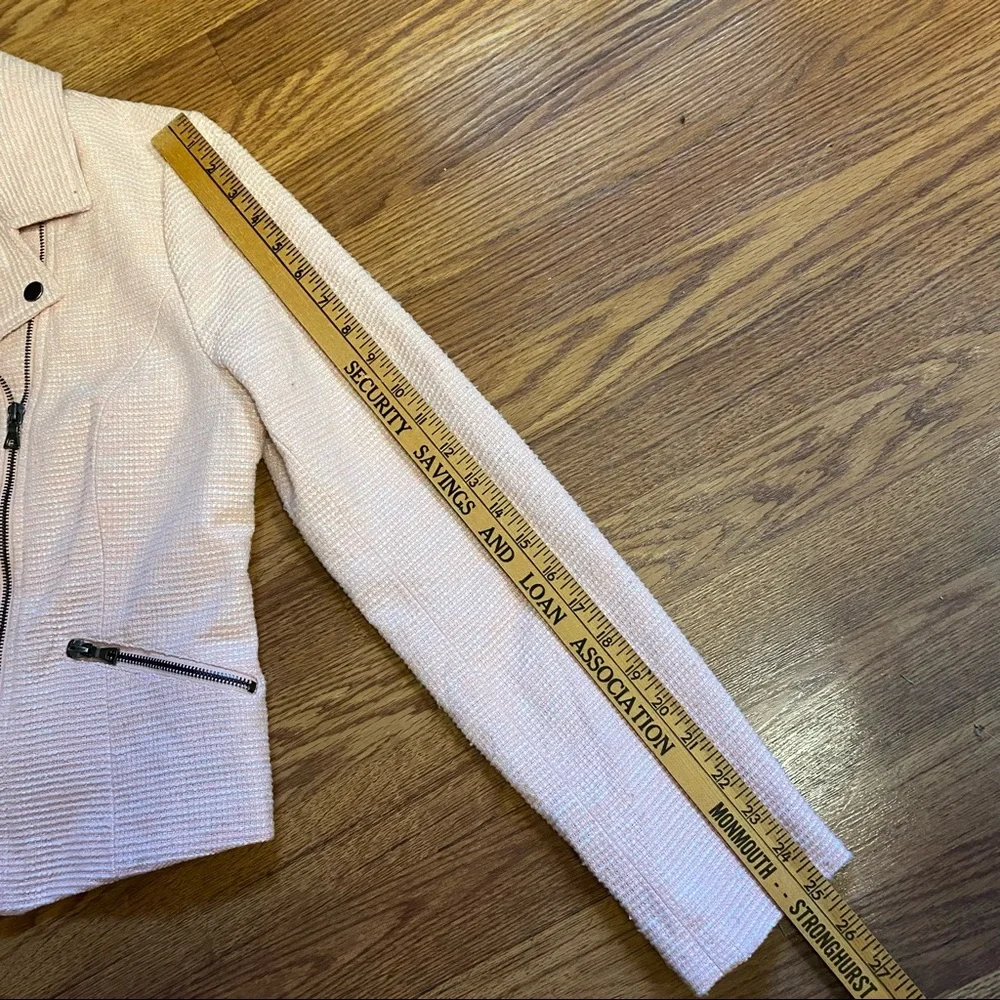 Vintage Y2K Tweed Pink Moto Jacket Size Large